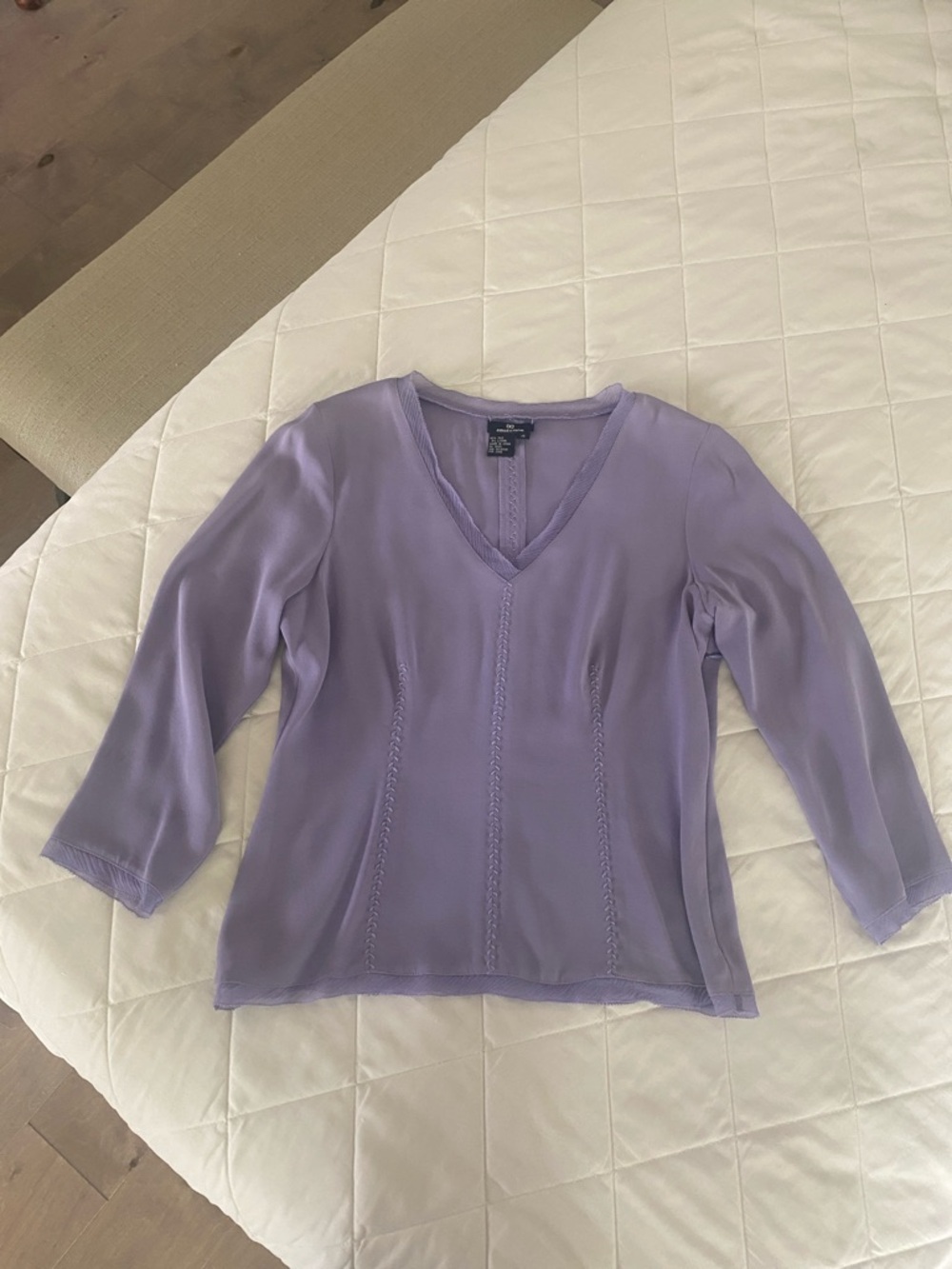 Doncaster Lavender V-Neck 3/4 Sleeve Blouse
